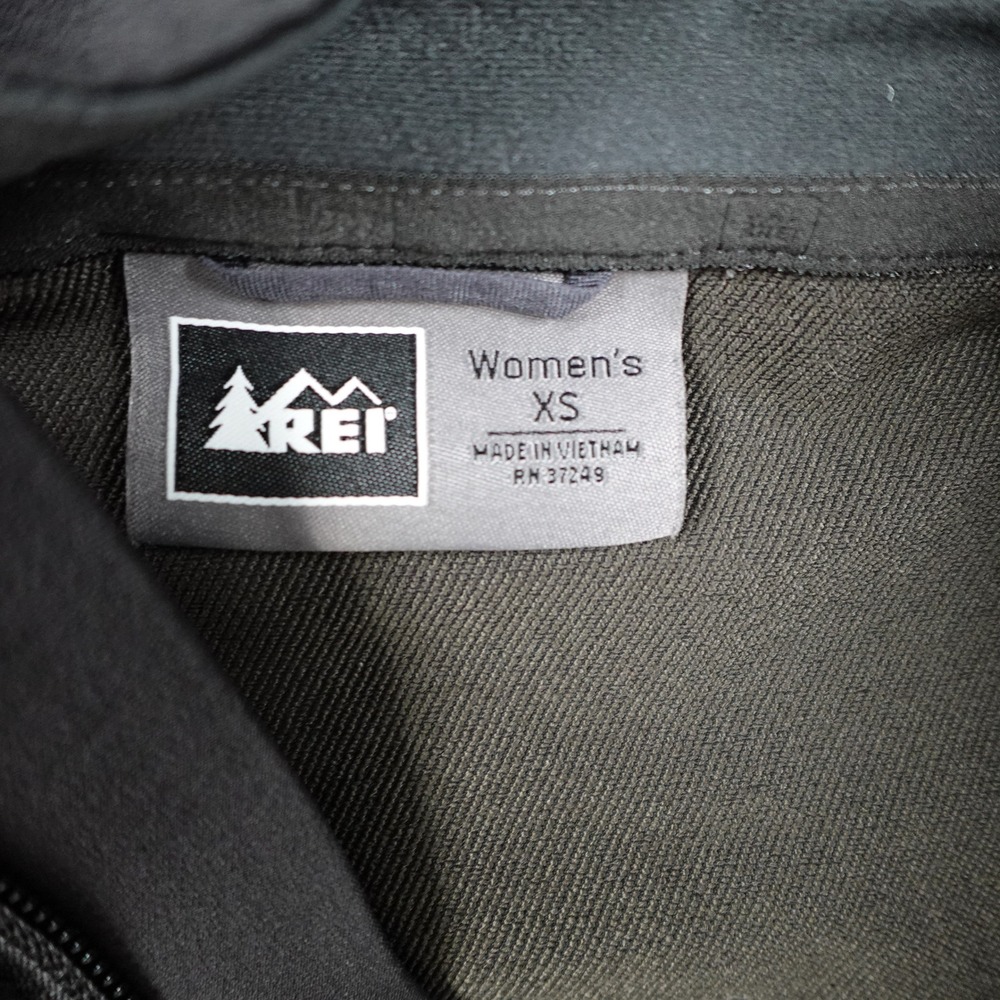 REI Jacket Women Extra Small Black Full Zip Hooded Softshell Windbreaker‎ - Picture 3 of 12